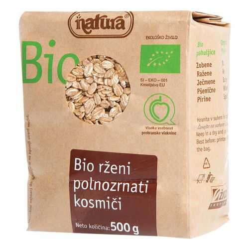 Хлопья ржаные Natura цельнозерновые органические 500 г в Светофор
