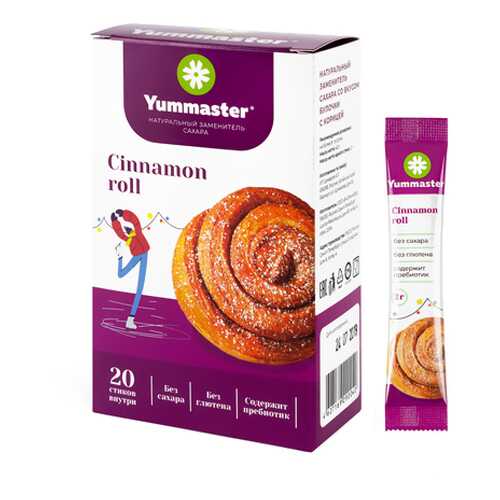 Заменитель сахара со вкусом Булочки с корицей Yummaster 20 шт. в Светофор