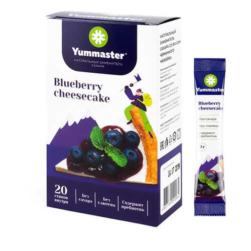 Заменитель сахара со вкусом Черничный чизкейк Yummaster 20 шт. в Светофор