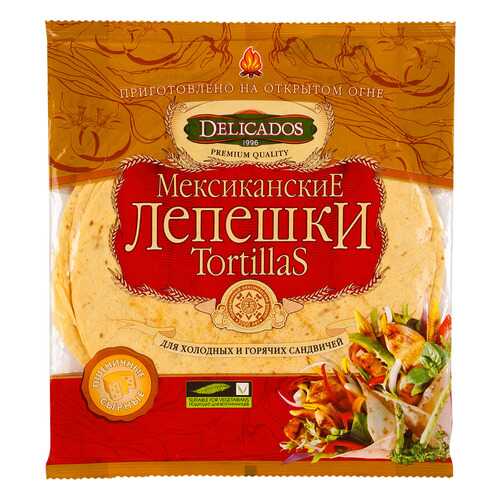 Лепешки Delicados tortillas мексиканские для сандвичей пшеничные сырные 6 штук в Светофор