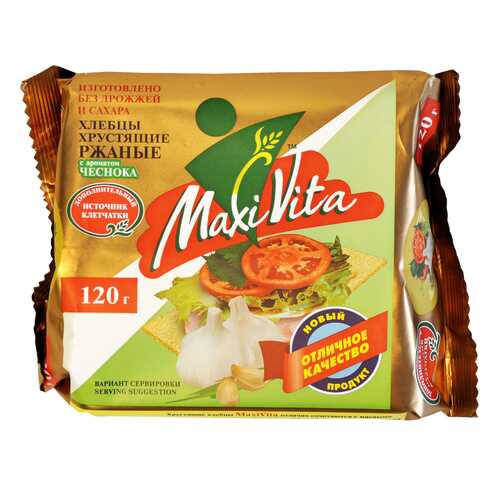 Хлебцы Maxi ржаные с чесноком 10 шт в упаковке 120 г в Светофор
