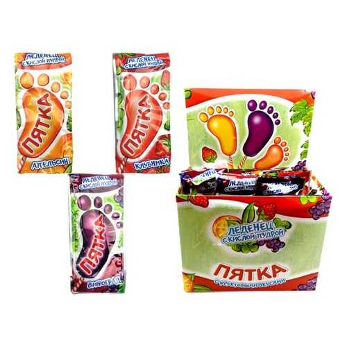 Карамель на палочке Пятка 48 шт в Светофор