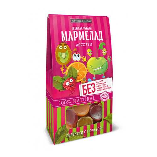 Мармелад Живые снеки Ассорти, 3 шт по 70г. в Светофор