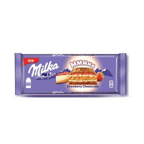 Шоколад Milka Strawberry Cheescake Молочный с клубникой печеньем со вкусом чизкейка 300г в Светофор