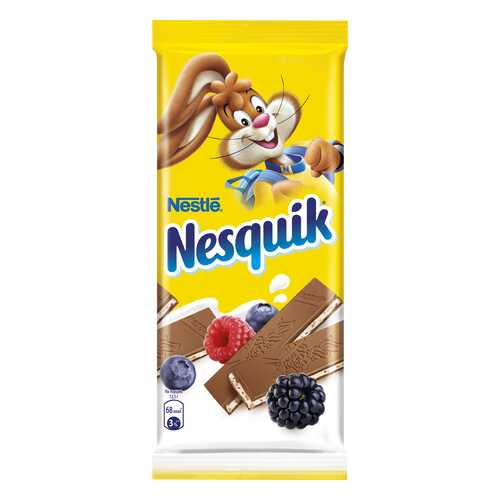 Шоколад молочный Nesquik с молочной начинкой, ягодами и злаками 100 г в Светофор
