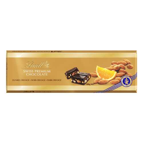 Шоколад темный Lindt с апельсином и миндалем 300 г в Светофор