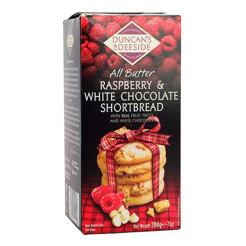 Печенье Duncan’s of Deeside с малиной и белым шоколадом 200 г в Светофор