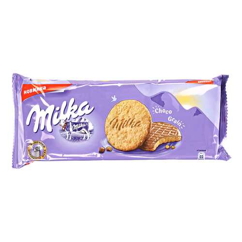 Печенье овсяное Milka с молочным шоколадом 168 г в Светофор