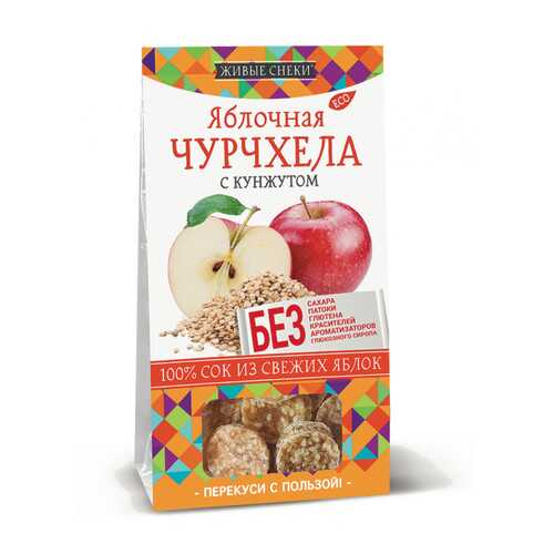 Чурчхела яблочная Живые снеки с кунжутом 4*90 г в Светофор