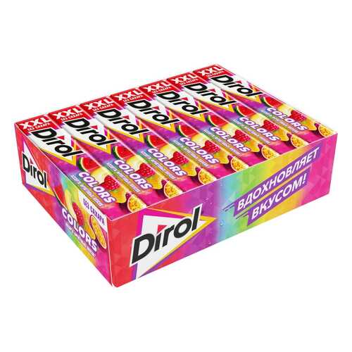 DIROL COLORS XXL жевательная резинка ассорти фрукты 19г по 18 шт в Светофор