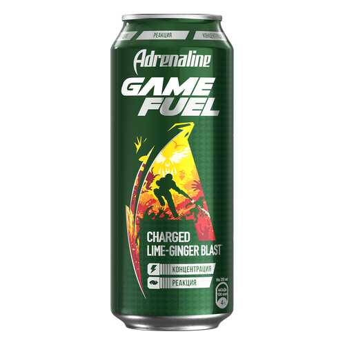 Энергетический напиток Adrenaline game fuel со вкусом имбиря и лайма ж/б 0.449 л в Светофор