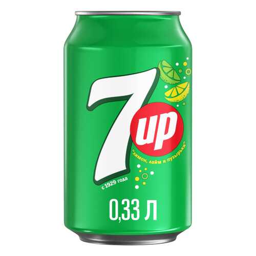 Напиток 7Up лимон и лайм жестяная банка 0.33 л в Светофор